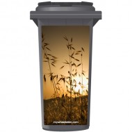 Wheat Field At Sunset Wheelie Bin Sticker Panel